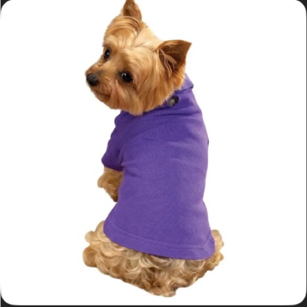 Zack & Zoey Purple Dog Polo Shirt with Short Sleeves